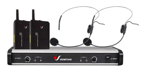 Venetian UT-832V Microfono Doble Inalambrio De Vincha UHF 0