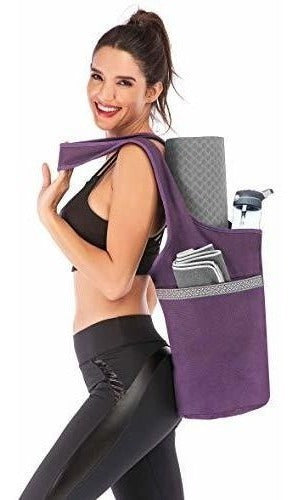 Bolsa Para Colchoneta Esterilla De Yoga Con Bolsillo Violeta 5