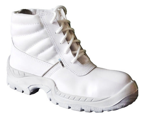 OMBÚ White Leather French Work Boot - Size 39 1