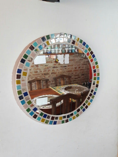 Kien Mas Bonito Promo! Circular Mirror with Mosaic Tiles, 50cm Diameter 0