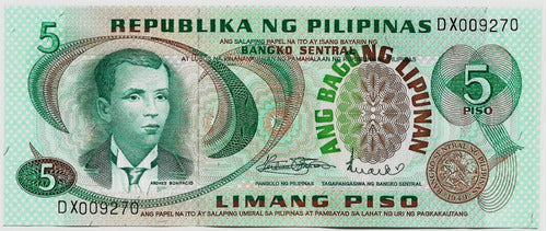 Fk Billete Filipinas 5 Piso 1978 P-153 Sin Circular. 0