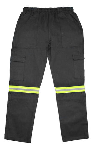 MKT360 Nautical Black Cargo Pants with Reflective Trim 0