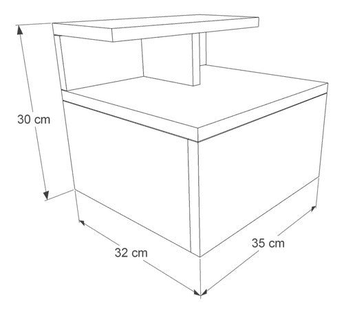 Modern Design Floating Bedside Table with Drawer - Douzy Model 2