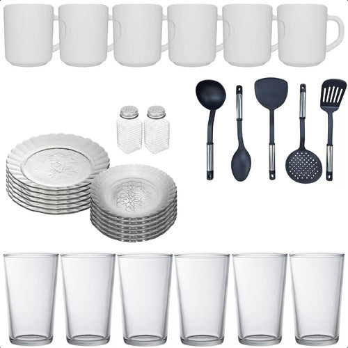 Durax Set Vajilla Completa De Vidrio Para 6 Personas Kuchen 0