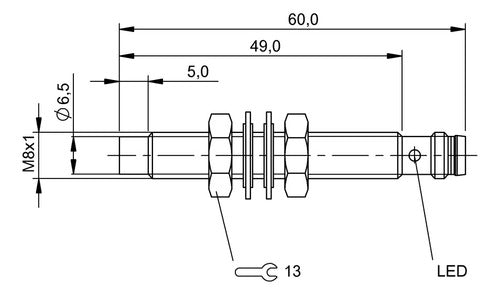 Balluff Sensor Inductivo M8 Pnp Na No Rasado Cone M8 BES001J 1