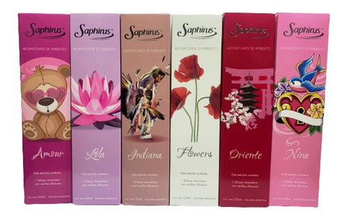 Saphirus - Aromatic Diffuser with Sticks - Pack of 6 Fragrances 0