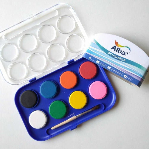 Alba Watercolor School Set x 8 Colors + Brush 1