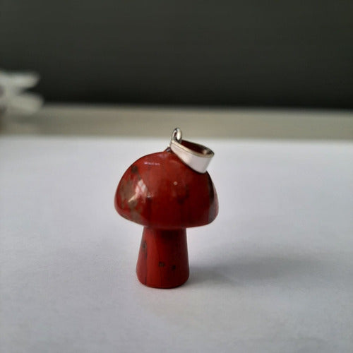 Burdah Hongo Mushroom Natural Stone Pendant - Red Jasper Energy 1