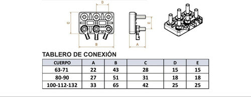 Bornera Motor Eléctrico Adas Cuerpo 100-112-132 X3 5