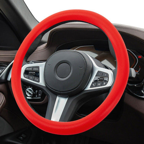 Silicone Steering Wheel Cover + Key Case - Amarok Saveiro - Red 3