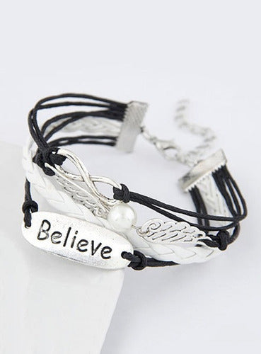 Burdah Believe Infinito Fashion Leather Cord Bracelet 1