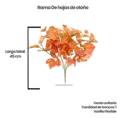 Only Woman Ramas Hojas Otoño Arce Decorativo Calabaza Follaje X2 3