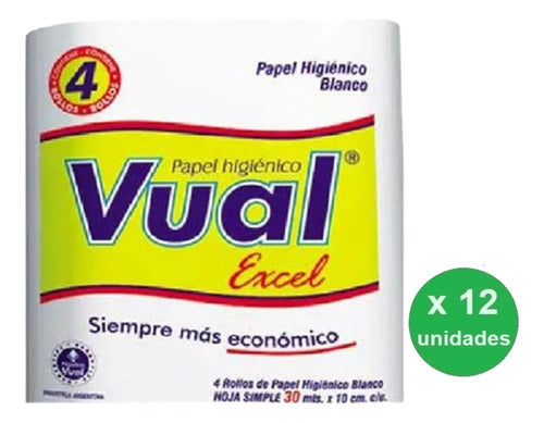 Vual Pack Papel Higiénico Vual Excel 4x30m - X12u 1