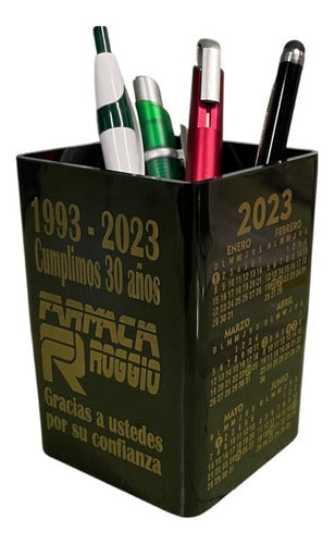 100 Colorful Pen Holders with Logo and 2019 Calendar 51