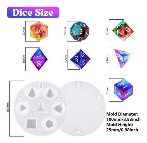 Kisrel Silicone Resin Molds Kit for Dice + Box 1