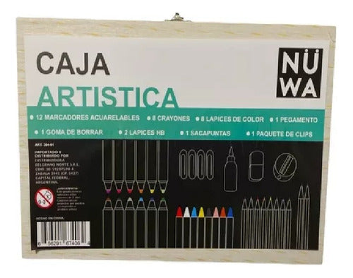 Nuwa Artistic Box 34 Items Markers Crayons Pencils 1