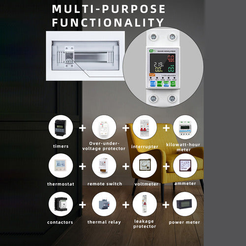 Display Lcd Wifi Energy Tuya Leakage Com Suporte Para Disjun 5