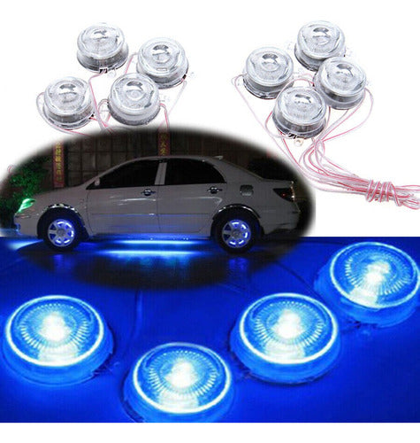 Tiras Led (x2) Bajo Auto Tunning Adhesivas 2,3 Metros Azul 4