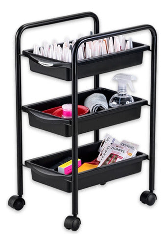 Dompel Smart 3-Tray Helper Cart for Hairdressing, Manicure, Tattoo 0