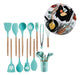 Aloha Set X12 Utensilios Cocina Silicona Mango Madera 2