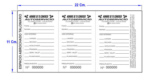 3000 Ticket Valet Lavadero 3 Cupones Numerado 11x22 2