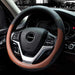 Valleycomfy Microfiber Leather Steering Wheel Covers Universal 15 Inch (Brown) 2