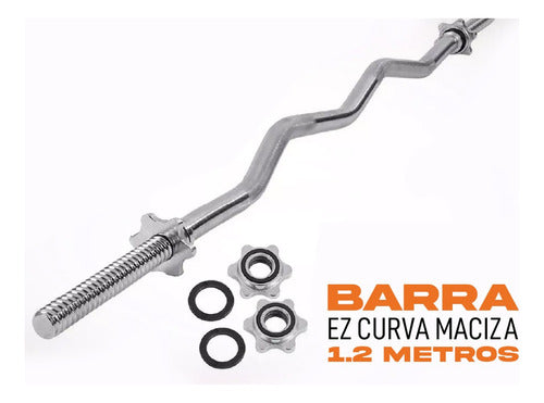 DeporAr EZ No W Solid Chrome Bar 1.2m Screw Top Weight Disc 3