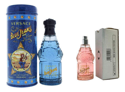Versace Blue Jeans EDT 75 ml + Red Jeans EDT 75ml - Versace Blue Jeans Edt 75 Ml + Red Jeans 75Ml (Leer)