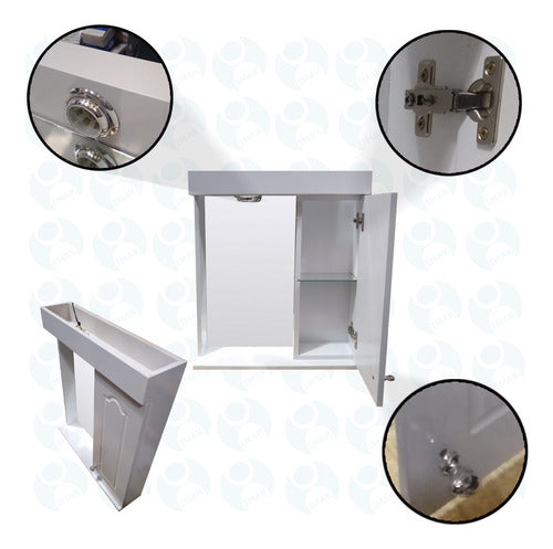 Imak Bathroom Medicine Cabinet with Mirror 50x60 cm with Light White Color 3