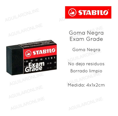 Stabilo Exam Grade Black Eraser - Pack of 3 1