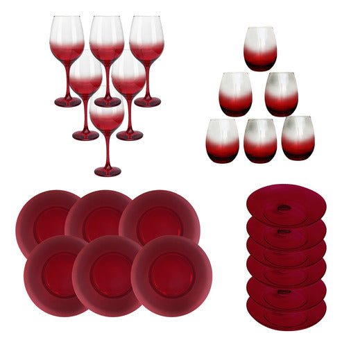 Durax Gema 6-Piece Translucent Glass Dinnerware Set 0