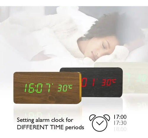 Wooden Clock Alarm Clock D12-1 3