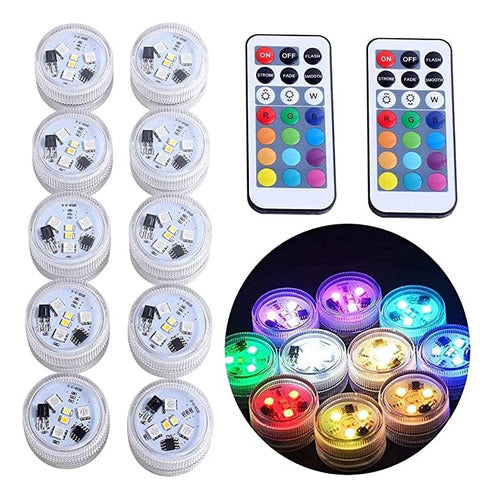 Mini Luces Led Sumergibles Con Control Remoto, Peque 0