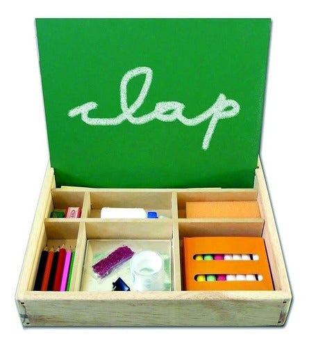 Clap Didactic Art Wooden Box with Painting and Drawing Materials 2