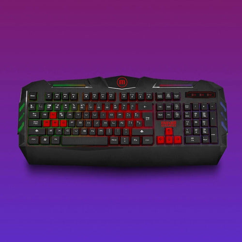 Maxell Teclado Gamer Rgb Usb Membrana Samurai Backup 3