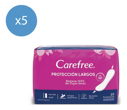 Pack Protectores Diarios Carefree Protección Largos 20 U 0