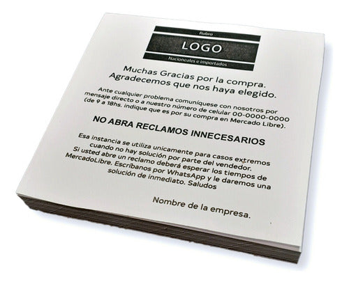 Folletos Envíos Devoluciones 9,5x9,5 Cm 30 Block X100 Hj. 0