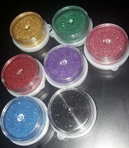 Glitter Gibre Neon, Holo, Mermaid Tail. 7cc Pot. Set of 5. Nail Art Supplies 1
