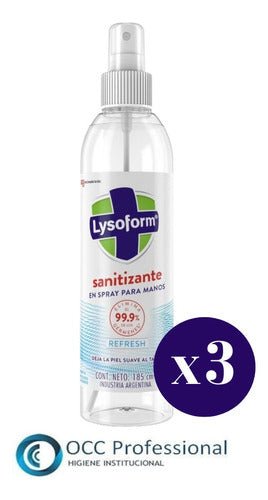 Lysoform Sanitizante De Manos 185 Cc - 3 Unidades Occ 1