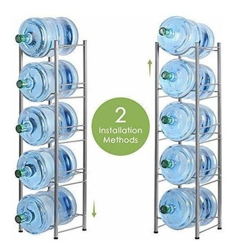 Soporte Para 5 Bidones De Agua 20 Litros Plateado 4