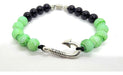 Green Marbled Black Fish Hook Clasp Bracelet - Pulse 9