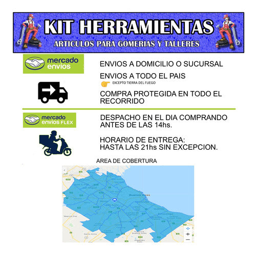 KIT HERRAMIENTAS Válvula Tr-51 Por 4 Unidades Para Reparacion Camara Moto 2