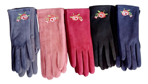 Women's Winter Warm Suede Gloves Wholesale Pack of 6 Units 4
