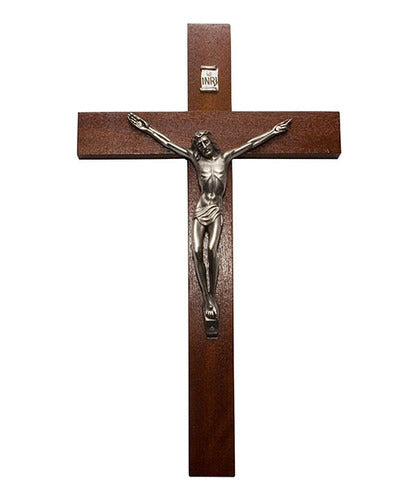 Santería San Juan Wooden Crucifix with Christ 24cm 0