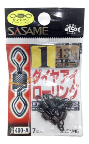 Sasame Swivels 400-A No.1 X7 Units 43kg Resistance Made in Japan 0