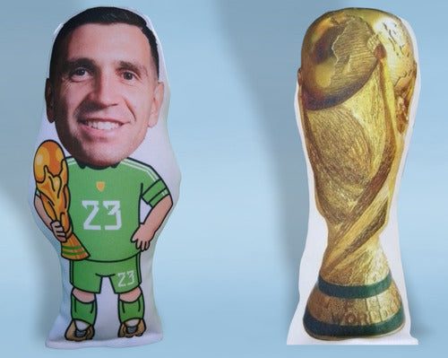 Tokio Fan Store 2 Plush Dolls Dibu and The Cup, Pillow Plush, Messi, Julián 0