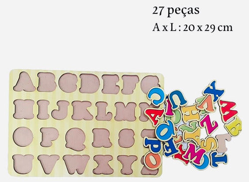 Alfabeto 27 Letras De A Z Mdf 3 Cm Adesivado Novo 1