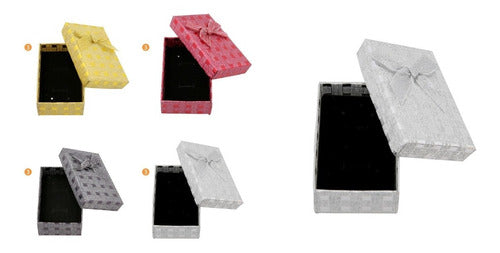 Set of 12 Cardboard Jewelry Boxes with Ribbon Medium 5x8 cm 2