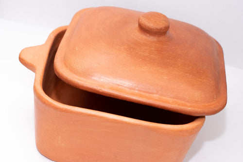 Large Handcrafted Clay Square Paella or Stew Pot 5