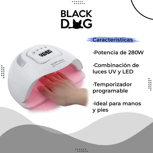 Secador De Uñas Profesional Sun X12 Max 280w Led/uv + Sw 1